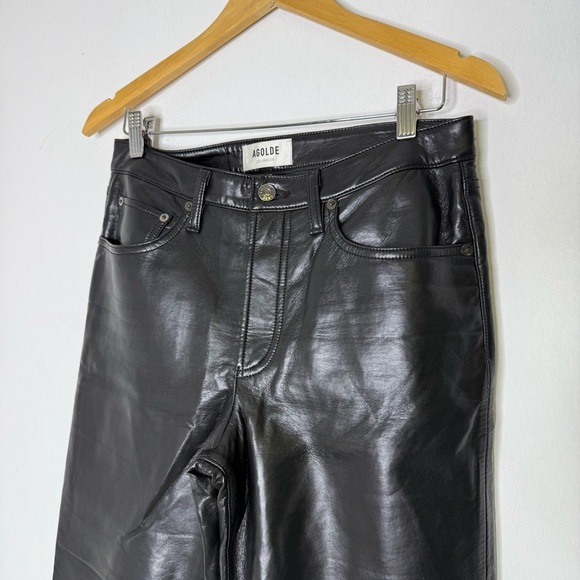 AGOLDE Lyle Low Rise Slim Pants in Detox – Recycled Leather – Size 27 - Picture 7 of 8